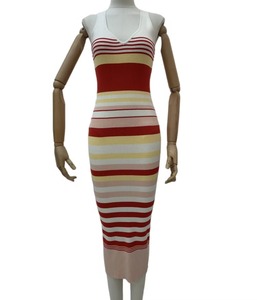 Vestido de Punto Ligero y Vibrante con Rayas Coloridas para Mujer, Ropa de Verano - Product Image 1
