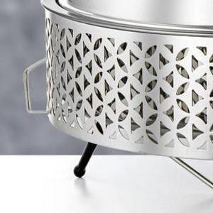 Recipiente Redondo Plateado de Primera Calidad para Calentar Alimentos, Acero Inoxidable con Acabado Espejo, Calentador de Alimentos para Buffet, Servidor de Lujo para Catering, Unidad Individual - Product Image 6