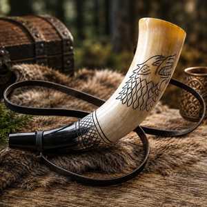 Handmade Natural Horn Mug With Dragon Design Vintage Drinking <b>Cup</b> For Beer Party <b>Reusable</b> and wedding - Product Image 5