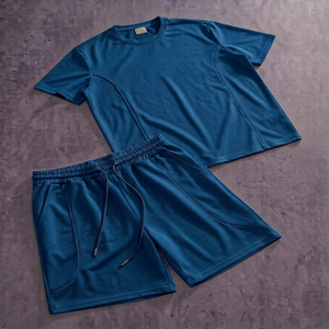 CLOVIX SPORTS Premium Men Cotton Short Set Street Style T <b>Shirt</b> Shorts Summer Wear Beach Set - Product Image 2