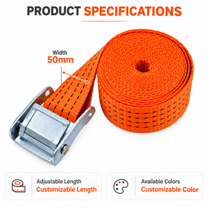 Sangle d'arrimage à boucle à came 50 mm en polyester 800 kg sans crochet pour transport de marchandises sur camion, usage intensif, fournisseur direct d'usine OEM - Product Image 4
