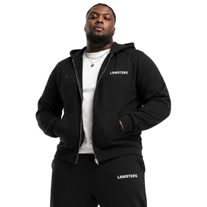Men Fleece <b>Full</b> <b>Zip</b> <b>Hoodie</b> Tracksuit Set Tapered Jogger Trousers Relaxed Fit Casual Winter Two Piece Lounge Outfit with Pockets - Product Image 3