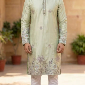 Veer green Heritage Kurta - Product Image 1