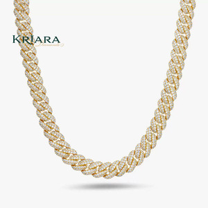Collar de Cadena de Eslabones de Plata S925 con Baño de Rodio y Moissanita para Hombre, Corte Brillante Redondo, Micro Pavé, Joyería de Destaque para Uso Diario - Product Image 4