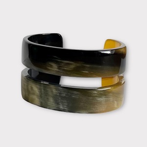 Natural Horn Cuff <b>Bracelet</b> Handmade Polished Black Gray Horn Bangle Layered Open Cuff Natural Craft Jewelry <b>Boho</b> Ethnic Fashion - Product Image 4
