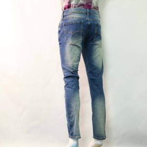 Nouveau Jean Slim Décontracté pour Homme en Denim Élastique Couleur Unie, Taille Mi-Haute, Confortable et Adaptable, Coupe Crayon Longue pour l'Extérieur - Product Image 6