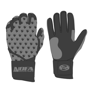 NOFA INDUSTRIES Batting Gloves Black Padded <b>Hook</b> And Loop Closure Unisex Adult Training Glove - Product Image 1
