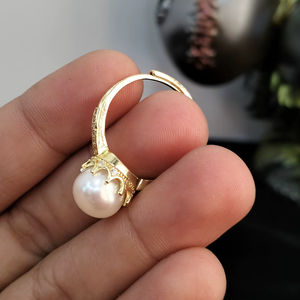 Freshwater Pearl Floral Elegant <b>Adjustable</b> <b>Ring</b> Free <b>Size</b> Open Band Pearl Jewelry <b>Ring</b> Resizable Supplier - Product Image 2