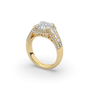 แหวนเพชรแล็บโกรว์ทรงสเต็ปคัท 4.16 กะรัต ทอง 14 กะรัต ทรงแฟนซีบริลเลียนท์ แอสเชอร์คัท น้ำหนักเบา ของขวัญวันครบรอบ ขายส่ง - Product Image 4