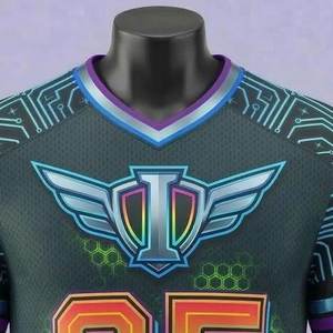 Maillot de football américain personnalisé léger et élégant pour adultes – T-shirts en mesh sublimés à manches courtes imprimées - Product Image 3