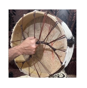 Tambour chamanique artisanal en acier inoxydable et bois avec bâton de percussion pour la thérapie sonore spirituelle, la méditation et la guérison - Tambour Bodhran - Product Image 1