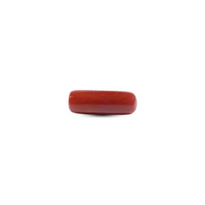 Luxury 8.15 Carat Synthetic Red Coral Oval Cabochon Loose Gemstone for Fine Jewelry - Product Image 1