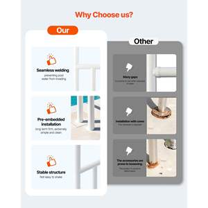 Rampe de piscine robuste de 54 x 32 pouces, capacité de charge de 220 livres, acier inoxydable, main courante de piscine, soudure sans soudure, encastrée, parcs aquatiques - Product Image 4