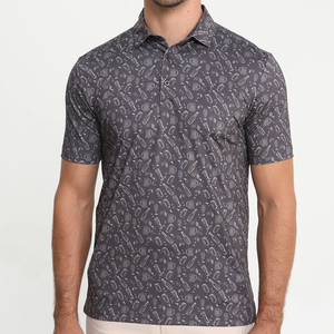Polo à manches courtes pour homme, imprimé avec un motif de bière, coupe classique, décontracté, en polyester tricoté, respirant - Product Image 1