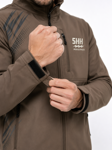 Custom Men Softshell <b>Jacket</b> Breathable <b>Waterproof</b> Windproof Outdoor Sports Zipper Stand Collar Printed OEM Logo Wholesale - Product Image 4