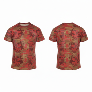 Camiseta de Manga Corta con Estampado de Camuflaje Personalizado, a la Moda, Cuello Redondo, Informal, de Algodón Transpirable, para Verano, Venta al Por Mayor - Product Image 3