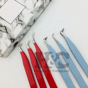 Pince à épiler de qualité supérieure, pointe en fibre, pour extensions de cils, en acier inoxydable, pointe fine, boîte d'emballage en carton, durable, vison plat - Product Image 4