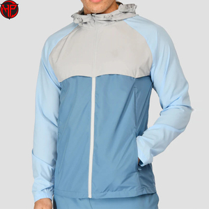 Veste coupe-vent sport pour homme en polyester imperméable de haute qualité, à blocs de couleur, avec fermeture éclair, design personnalisé, veste en nylon - Product Image 6