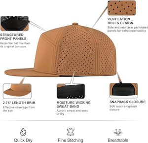 Casquettes Snapback Ajustables Unisexe Décontractées OEM Casquettes Snapback à Visière Plate Fournisseur en Gros Casquettes Snapback Structurées Hip Hop - Product Image 2