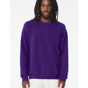 Sweat-shirts en molleton Bella+Canvas Style 3901 100% coton écologique à manches raglan longues, couleur unie, étiquette privée pour hommes - Product Image 6