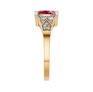 ขายส่งแหวนเพชรเม็ดเล็กที่ผ่านการรับรอง IGI ทอง14K 18K ประดับเพชรทับทิมทรงรีคลาสสิกเครื่องประดับแต่งงานวินเทจราคาถูก - Product Image 2