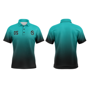 Camiseta Polo Deportiva de Manga Corta para Hombre, Personalizada al por Mayor, de Poliéster Sublimado, con Cuello Abotonado y Color Degradado, para Equipos de Golf - Product Image 1