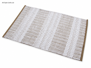 Geometric Beaded Rectangle Area <b>Rug</b> Neutral Indoor Textured Eco-Friendly Carpet <b>Runner</b> for Living Room Bedroom <b>Hallway</b> - Product Image 2