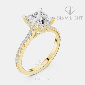 14KT White Gold 2.15CT Princess Cut Lab Grown Diamond Engagement <b>Ring</b> IGI Certified F+ Color VS+ Clarity Bridal Promise <b>Ring</b> - Product Image 4
