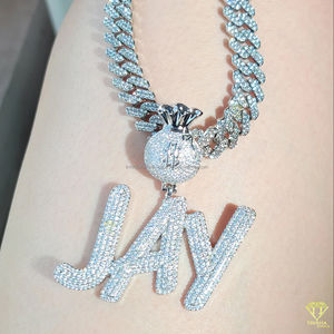 Collar con colgante personalizado único de moda 999 con VVS Lab Grown Diamond Shine 925 Silver Hip Hop Declaración Joyería para fiestas - Product Image 4