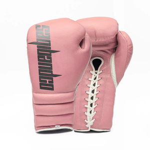 Gants de boxe d'entraînement unisexes personnalisables rouges 8oz 10oz 12oz 16oz en cuir de vachette imperméable à lacets - Product Image 1