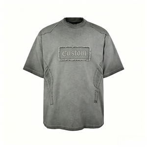 T-shirt Homme Oversize Brodé Personnalisé Style Urbain Manches Courtes 100% Coton Jersey Col Rond Logo Avant - Product Image 1