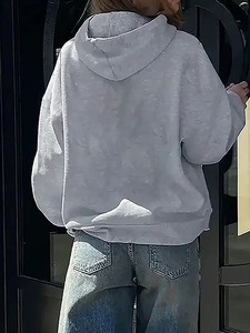 Sweat-shirt oversize à logo personnalisé pour femme, coupe lourde, épaules tombantes, streetwear vierge - Product Image 2