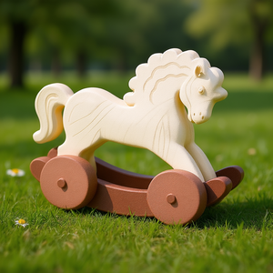 Cheval à bascule en bois pour la décoration de fête d'anniversaire d'enfant, fait main, pour usage intérieur - Product Image 2