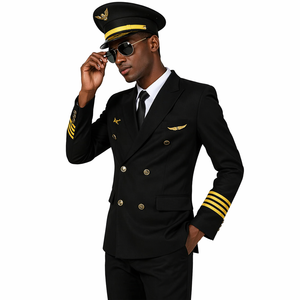 Servizio OEM, Prezzo Conveniente, Tessuto Misto Poliestere, Uniformi Professionali Unisex per Piloti e Assistenti di Volo - Product Image 5