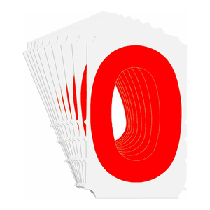 Chiffres et lettres gothiques rouges Brady auto-espacés pour une étiquetage industriel durable - Product Image 1