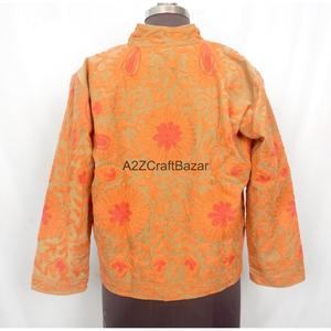 Veste en Cotrise brodée écologique A2ZCraftBazar pour femmes, séchage rapide, respirante, doublure en coton, manches longues, col mandarin, 800g - Product Image 5