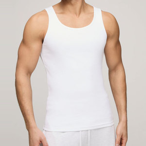 Wholesale 350 Gsm Heavyweight Summer Streetwear Regular Fit Knitted Casual Style <b>Singlet</b> Breathable Plain Customizable OEM - Product Image 3