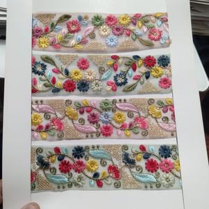 ผ้าลูกไม้ปักลายดีไซน์เนอร์คุณภาพสูงสำหรับตกแต่งชุดเดรส  ผ้าลูกไม้ลายดอกไม้สำหรับตกแต่งเสื้อผ้า  ผู้จำหน่ายสิ่งทอแฟชั่นขายส่ง - Product Image 5