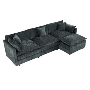 Set di Tre Chaise Longue Grigie con Poggiapiedi, Arredamento Moderno e Confortevole per la Casa, 2018 - Product Image 6