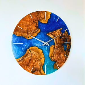 Unique Epoxy Resin and Wooden <b>Clock</b> Designs Full Customized Resin Epoxy & Wood Wall <b>Clock</b> for Home <b>Office</b> Decorate - Product Image 3