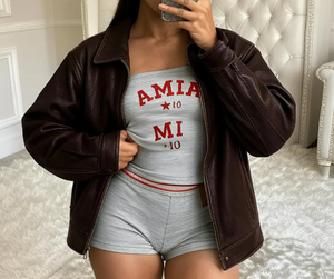 Chaqueta Bomber de Cuero Genuino para Mujer, Cuello Camisero, Manga Larga, Cierre de Cremallera, Color Sólido, Estilo Biker, Otoño - Product Image 6