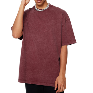 T-shirt vierge en coton tricoté 100% de 220 grammes, manches courtes, respirant, pour usage quotidien, coupe décontractée, effet délavé - Product Image 1