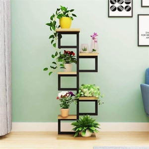 6 Tier Metal Plant Stand for Indoor Plants Flower Pot Rack with Wood <b>Shelves</b> Space-Saving <b>Corner</b> Planter Display In Best Price - Product Image 1