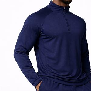 Conjunto Deportivo Azul Marino para Hombre, Camiseta de Manga Larga con Cierre de Cremallera y Pantalones Cortos, Ropa Deportiva Personalizada del Fabricante Wida Sports - Product Image 5