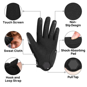 Gants de cyclisme sur mesure respirants, antidérapants, compatibles écran tactile, avec sangle de poignet réglable, pour l'été - Product Image 2