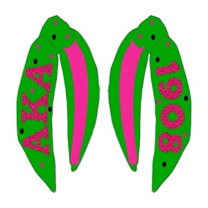 Diademas deportivas de tela con nudo de diamantes de imitación para niñas, accesorio de diadema de perlas para fiesta de otoño, día de juego de cristal - Product Image 1