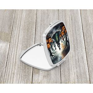 Espejo de maquillaje de viaje compacto Spooky Halloween Evil Queen, espejo decorativo de bolsillo de mano plegable para mujeres y niñas - Product Image 2