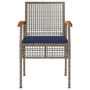 4 pezzi di Poly Rattan grigio legno di Acacia sedie con cuscini mobili da giardino Set - Product Image 4