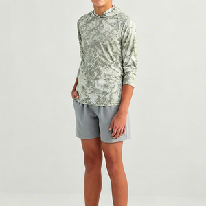 Chemise de pêche à manches longues à capuche pour homme, imprimée, anti-humidité, UPF 50, légère, en polyester, pour l'été et les activités de plein air - Product Image 1