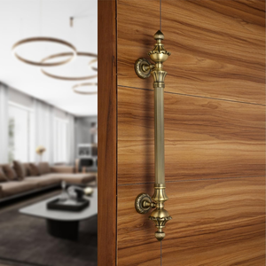 Poignée de porte principale de 18 pouces en alliage de zinc, finition antique, distance entre les trous de 12 pouces, poignée de porte durable, garantie de 3 ans - Product Image 1